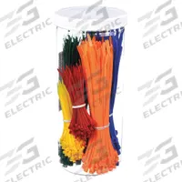 GRAINGER Cable Tie Kit: 500 Pieces, Nylon 6/6, Plastic Pawl Locking, Assorted Colors (MPN 40J770). Key specifications — Locking Style: Plastic Pawl; Includes: (100) 7.9 in Orange; Material: Nylon 6/6; Brand: GRAINGER.
