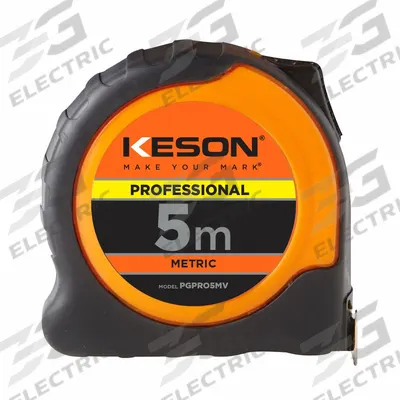 KESON Tape Measure: Nonmagnetic Single Hook Tip, 5 m, Plastic - Metric Tape Measures