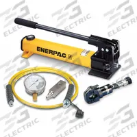 ENERPAC Hydraulic Cutterhead Set: Hand Pump, Guillotine Head, 10,000 psi, STC, 3/8" (MPN STC750H). Key specifications — attr653264: .69 Copper/Aluminum Wire; attr666409: Hand Pump; attr653285: STC; attr653276: Self-Contained Hydraulic Cutter Set; attr653275: 3/8"; attr653265: .63 Steel Wire Rope; attr653250: ENERPAC; attr653253: Soft Steel Bolts.