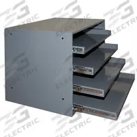 Sliding Drawer Cabinet Frame: 20 3/8 in x 15 3/4 in x 14 7/8 in, For 4 Drawers, Gray, Bearing (MPN 303B-15.75-95). Key specifications — Cabinet Color: Gray; Stackable: Yes; Brand: DURHAM MFG.