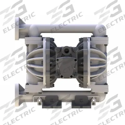 VERSAMATIC Air Operated Double Diaphragm Pump: Polypropylene Body, 1 in, Flange Connection - Polypropylene Housing AODD Pumps