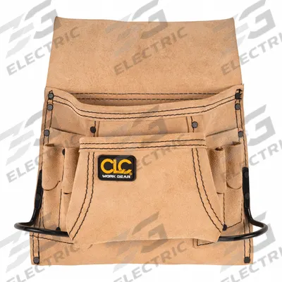 CLC Tool Pouch: For 2 3/4 in Belt Wd - Max, 8 Pockets, Tan - Leather Tool Pouches