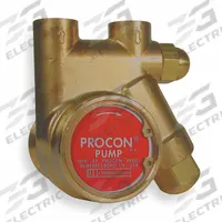 PROCON Rotary Vane Pump: Direct Drive, Low-Lead Brass Body, 3/8" NPT, 140 gph Max. Flow (MPN 141A140F11AA 250). Key specifications — Vane Material: Carbon; NSF 169 Listed: Yes; Relief Valve Type Included: Standard; Brand: PROCON; Strainer: 120 Micron; Ports: 3/8" NPT; Relief Valve Type: Standard.