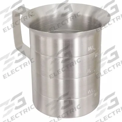 CRESTWARE Measuring Cup: Liquid, 2 qt Capacity, Aluminum, Gray - Metal Measuring Cups