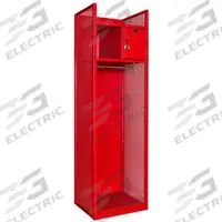 HALLOWELL Gear Locker: 24 3/4 in x 22 in x 84 in, Steel, 2 Shelves, 2 Compartments, Red, Open Front (MPN TGBN42(84)-1C-G-RR-HT). Key specifications — Includes Hanging Rod: Yes; Security Box Location: Top Compartment; Locker Color: Red; Frame Assembled: Assembled; Locker Finish: Galvanneal; Locker Material: Steel; Includes Footlocker: No; Includes Security Box: Yes.