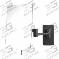 SEE ALL Makeup Mirror: Rectangular, Glass, 13 in Overall Ht, 11 in Overall Wd, 3 in Overall Dp, Wall (MPN JBKSA695). Key specifications — Brand: SEE ALL INDUSTRIES; Frame Material: Metal; Frame Color: Black; Mirror Edge Style: Polished Edge; Lighted: Yes.