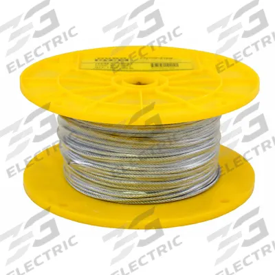 DURODYNE Wire Rope: 500 ft Cable Lg, WC3 Cable Size - Duct Hangers