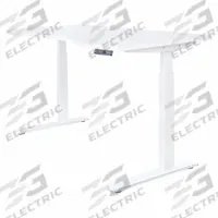 MOTIONWISE Electric Sit-Stand Desk: White, Particle Board, 60 in Overall Wd, 30 in Overall Dp, Steel (MPN SDD60W). Key specifications — Frame Color: White; Frame Material: Steel; Brand: MOTIONWISE; Includes: Studs; Desktop Color: White; Desktop Material: Particle Board.