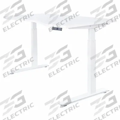 MOTIONWISE Electric Sit-Stand Desk: White, Particle Board, 60 in Overall Wd, 30 in Overall Dp - Programmable Adjustable-Height Desks