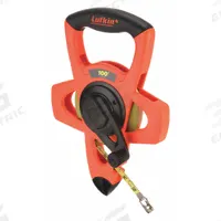 CRESCENT LUFKIN Long Tape Measure: Manual, PS1806N, SAE, 100 ft, 1/8 in, Plastic with Grip, Inch. Key specifications — attr939846: PS1806N; attr939849: Steel; attr939859: Nonmagnetic Single Hook; attr939850: Single-Sided; attr939855: 1/8 in; attr944023: Hook End; attr940484: CRESCENT LUFKIN; attr985224: Plastic with Grip.