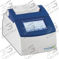 BENCHMARK SCIENTIFIC Thermal Cycler: 99°C Max Temp Setting, 4 PCR Strip Capacity, 100/240V AC (MPN T5005-3205). Key specifications — Interior Material: Aluminum; Programmable: Yes; Temperature Uniformity: +/-25°C; Voltage: 100/240V AC; Brand: BENCHMARK SCIENTIFIC; Product Type: Mini Thermal Cycler; Display Type: Digital.