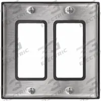 LEVITON Wall Plate: Decorator-Rocker, 2 Gang, Silver, Std Size (MPN 84409-G40). Key specifications — Brand: LEVITON; Material: Stainless Steel.