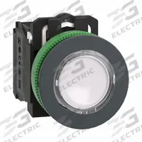 SCHNEIDER Illuminated Push Button: Illuminated, Flush Profile, Non-Metallic, 30 mm, 1NO/1NC (MPN XB5FW31G5). Key specifications — Brand: SCHNEIDER; Action: Momentary; Series: XB5; Push Button Material Type: Non-Metallic.