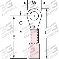 3M Ring Terminal: Red, Heat Shrink Insulation, #10 Stud Size, 22 AWG to 18 AWG Wire Sizes, 1,000 V (MPN MH18-10R/LK). Key specifications — Brand: 3M.
