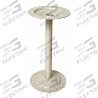 HALLOWELL Bench Pedestal: 8 in x 15 7/8 in, Steel, Tan, Powder Coated, Round Post Pedestal (MPN 4805PT). Key specifications — Color: Tan; Footplate Shape: Round; Material: Steel; Finish: Powder Coated; Brand: HALLOWELL.
