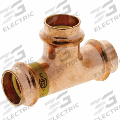 NIBCO Crimp Tee Fitting: Tee, 2 in CTS x 2 in CTS x 2 in CTS x 2 in CTS size - Gas Copper & Bronze Press Tube Fittings