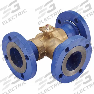 HVAC Control Ball Valve: 3-Way, 4 in Flanged, 176 CV Flow, 88 Bypass CV Flow - 3-Way Flanged Connection Ball Valves