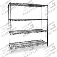 APPROVED VENDOR Wire Shelving Unit: Starter, 60 in x 24 in, 74 in Overall Ht, 4 Shelves, Dry/Wet (MPN 2KPN8). Key specifications — Recommended Environments: Wet; Color: Black; Finish: Powder Coated; Material: Steel; Brand: APPROVED VENDOR.