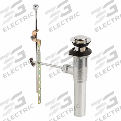 GERBER Drain Assembly: Brass/Stainless Steel, Chrome, 8 1/2 in Overall Ht - Sink Drains with Lever-Activated Stopper