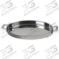 PRIMO Oval Fry Pan: 11 in Dia, 1 3/4 in Overall Ht, Stainless Steel, 1.8 ga Gauge, Riveted Handle (MPN 8188-60/38)