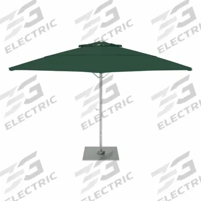 CALIFORNIA UMBRELLA Outdoor Umbrella: Forest Green, Aluminum/Steel, Hand Crank - Round Umbrellas