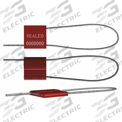 UNIVERSEAL Cable Seals: Red, Steel, 12 in Cable Lg, 1/16 in Cable Dia, Sequential - Adjustable-Length Cable Seals
