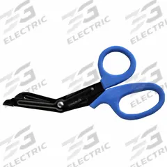 EMI Shears: Shear, Titanium, Angled/Rounded, Plastic, 7 1/2 in Overall Lg, Reusable, Blue (MPN 1099-BL). Key specifications — Disposability: Reusable; Product Type: Shear; Color: Blue; Blade Material: Titanium; Handle Material: Plastic; Brand: EMI; Blade End Type: Rounded.
