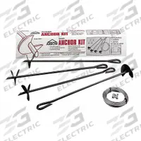 ARROW Anchor: 4 in x 4 in x 30 in, Not Adj, Black, Anchoring Building, Steel (MPN AK4). Key specifications — Compatible Brand and Series: ARROW; Brand: ARROW; Product Type: Auger Anchor Kit; Material: Steel; Finish: Galvanized; Includes: (4) Cable Clamps.