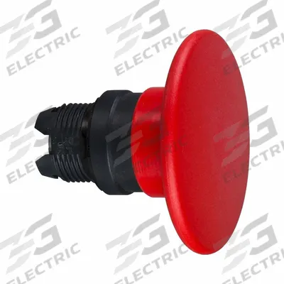 SCHNEIDER Mushroom Head Push Button: Red, 22 mm Mounting Size, Non-Metallic - Mushroom-Head Push-Button Operators