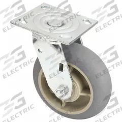 APPROVED VENDOR Plate Caster: Swivel, No Brake, Rubber, 6 in Wheel Dia, 2 in Wheel Wd, Slot, Ball (MPN P21S-RCP060KP-14-H7). Key specifications — Wheel Bearing Type: Ball; Wheel/Tread Color: Gray; Brand: APPROVED VENDOR; Caster Type: Swivel.