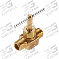 PARKER Needle Valve: Inline Valve Body, Brass, Screw-In Bonnet, 1/4 in Pipe Size, MIP x MIP, Male (MPN NV107P-4). Key specifications — For Media: Water; Standards: ISO 14001; Brand: PARKER; Valve Series: NV; Connection Gender - Side 2: Male; Connection Gender - Side 1: Male; Connection Type - Side 1: IPS; Connection Type - Side 2: IPS.