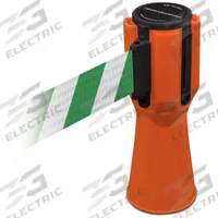 Barrier Tape: Blank, 3/4 ft Overall Ht, 9 in Belt Ht, Plastic, 11 7/8 ft Max Belt Lg, Plastic (MPN TC114-30-MAX-NO-D2X-C). Key specifications — Belt Color: Green; Belt Housing Color: Orange; Brand: TENSABARRIER; For Use With Product Type: Traffic Cones; Legend: Blank.