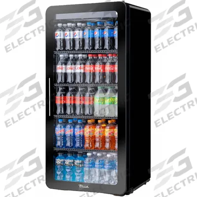 TRUE REFRIGERATION Refrigerated Merchandiser: 53 3/8 in x 24 7/8 in x 22 7/8 in, Black - Curved Glass Display Refrigerator Merchandisers