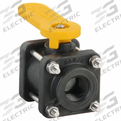 BANJO Manual Two-Way Ball Valve: 3/4 in, Polypropylene, Straight, FNPT x FNPT - Polypropylene Ball Valves