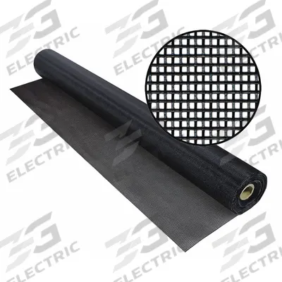 PHIFER Replacement Screen: Polyester, Black, 17 x 13 Mesh Size, 10 ft Wd - Polyester Door and Window Screen