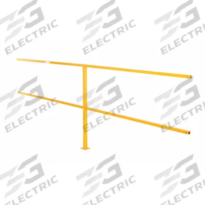 VESTIL Connecting Rail: Toe Board Not Included, 4 in x 4 in, Bolt-On Rail Mounting - Handrail Connecting Lengths