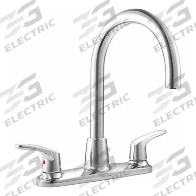 AMERICAN STANDARD Gooseneck Kitchen Faucet: Colony Pro, Metal, Widespread, Deck - Centerset Kitchen Faucets