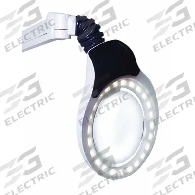 BURTON Magnifier: LED, 1360 lux/3830 lux, Wall, 4000K, 90 CRI, 10 W Watt, 100 to 240V AC - Clamp-Mount Tabletop Medical Lights