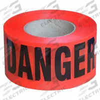 APPROVED VENDOR Barricade Tape: 1,000 ft Lg, 3 in Wd, Danger Legend, Polyethylene, Red Color (MPN R175M31000D-12). Key specifications — Tape Message: Danger; Message Color: Black; Brand: APPROVED VENDOR.
