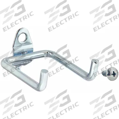 TRITON PRODUCTS Double Rod Pegboard Hook: 1/4 in_1/8 in Peg Hole, Screw-In, Surface, Silver - Hooks for Round-Hole Pegboard