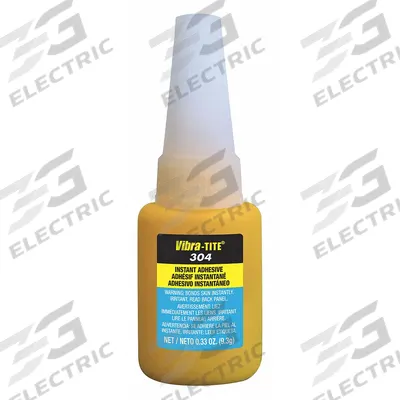 VIBRA-TITE Instant Adhesive: 304, Gen Purpose, 0.33 fl oz, Bottle, Clear, Thin Liquid - General Purpose Instant Adhesives