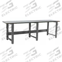 BENCHPRO Workbench: Adj Ht, Stainless Steel, 96 in x 30 in, 1,600 lb Overall Load Capacity, Gray (MPN RN3096). Key specifications — Brand: BENCHPRO.