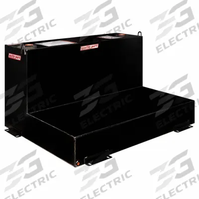 WEATHER GUARD Transfer Tank: Black, L-Shape, 110 gal Capacity, Steel, 12 ga Thick - L-Shaped Liquid Transfer Tanks