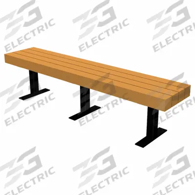 ULTRASITE Outdoor Bench: Trailside, 72 in Overall Lg, 17 1/4 in Overall Ht, Cedar - Vandal Resistant Resinwood Benches