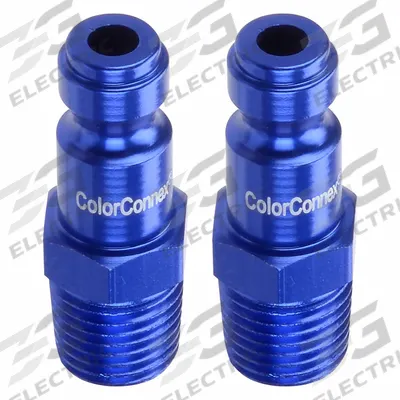 LEGACY Quick Connect Plug: 1/4 in Body Size, 1/4 in Hose Fitting Size, 1/4"-18 Thread Size - Tru-Flate Automotive Aluminum Quick-Connect Air Coupling Plugs