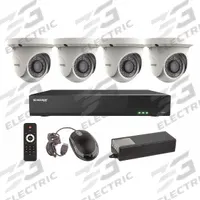 VITEK Video Surveillance Digital Systems: Turret, 4 Cameras Included, 2.8 mm Max Focal Lg, 5MP (MPN VT-TH5KT410TA-2). Key specifications — Brand: VITEK; Camera Operating Voltage: 12V DC; Camera Resolution: 5MP; Lens Type: Fixed.