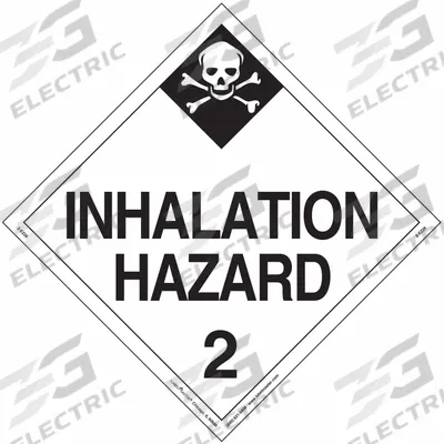 LABELMASTER Inhalation Hazard Placard: Inhalation Hazard 2, 10 3/4 in x 10 3/4 in, Vinyl - Class 2: Gases