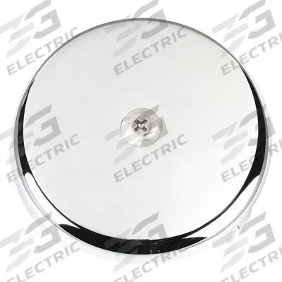 KISSLER One-Hole Overflow Plate: Universal, Brass, Chrome Finish - Bathtub Overflow Plates