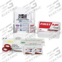 FIRST AID ONLY First Aid Kit and Housing: Gen Purpose, 1 People Served, 31 Components, Plastic (MPN 54583). Key specifications — Adhesive Bandages Included: (10) Bandages; Application: General Purpose; Brand: FIRST AID ONLY; Housing Color: White; Housing Material: Plastic; Includes Oral or Inhalant Medication: No Medication Included; Mountable: Portable; Oral and Inhalant Medicinals Included: No Oral/Inhalant Medicinals.