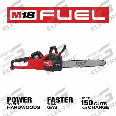 MILWAUKEE Chainsaw Kit: 16 in Bar Lg, Rear Handle, Auto Chain Oiler, 12.0 Ah Battery Capacity - Battery-Powered Chainsaws